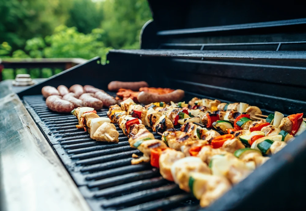 grilling burgers on a wood pellet grill